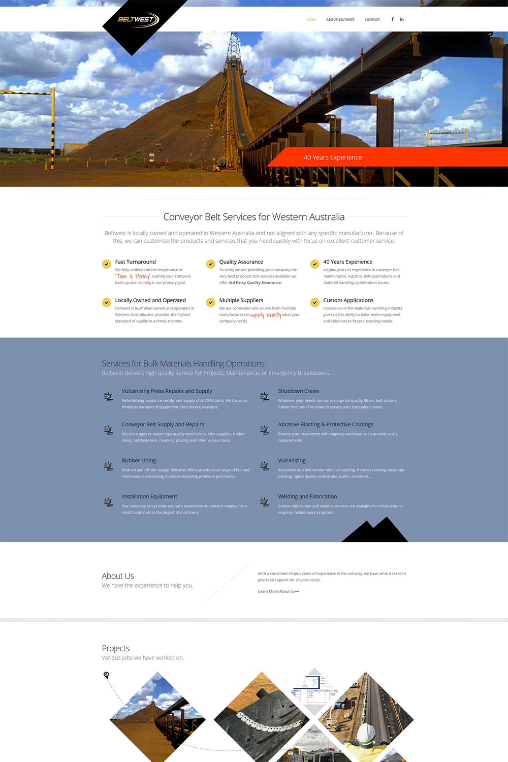 Our bronze web design package screenshot from a local Mandurah business.