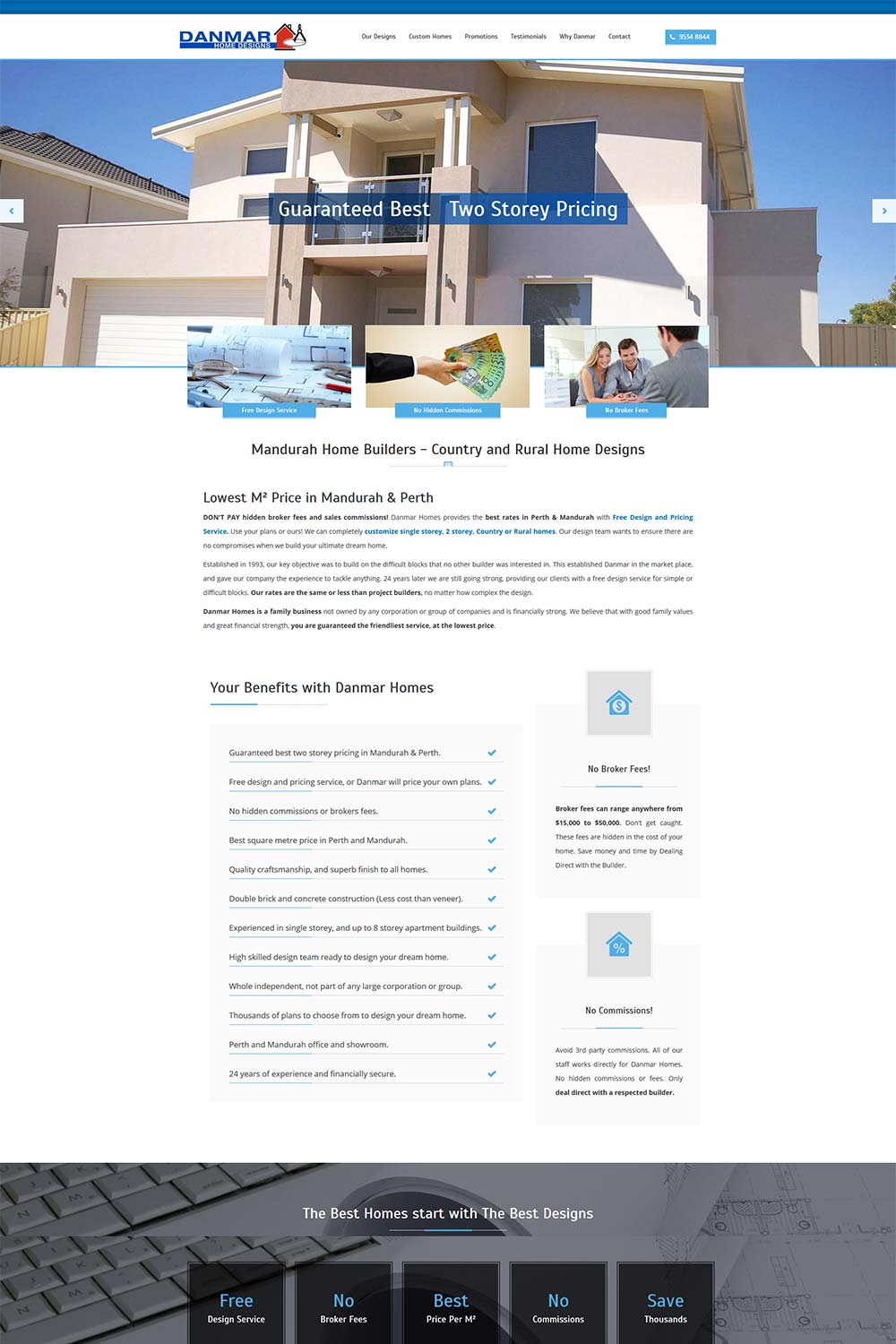 Local builder website in Mandurah and Perth Western Australia that shows what our silver web design package could look like
