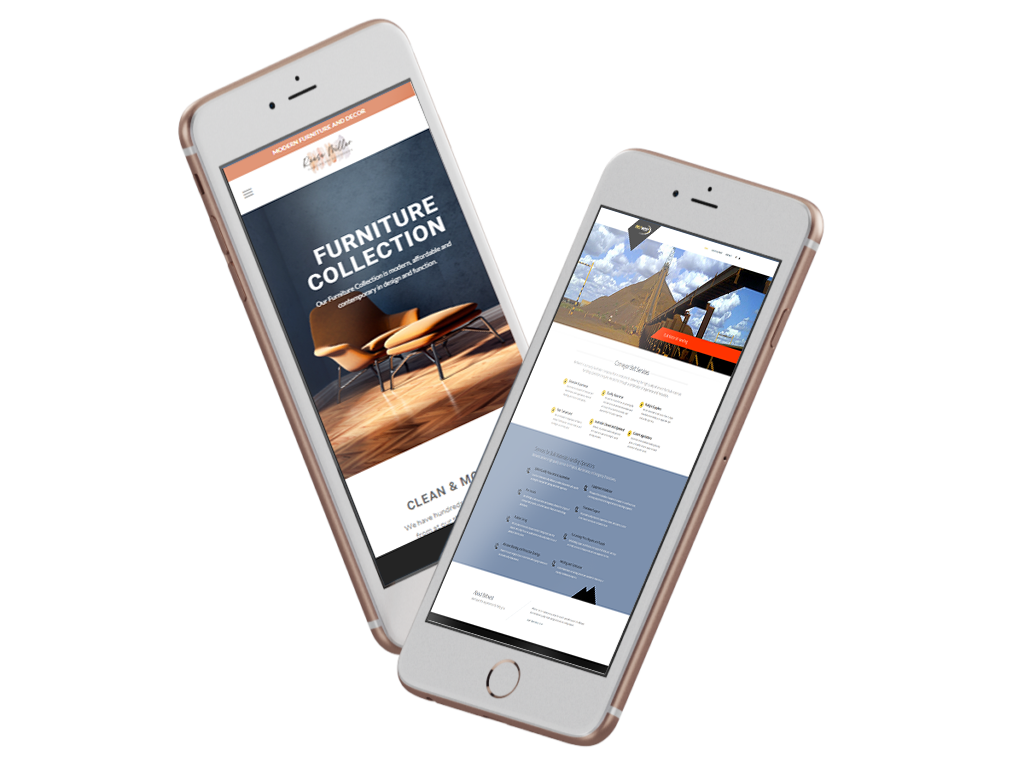 Budget Website Design Packages for small business displayed on two mobile phones